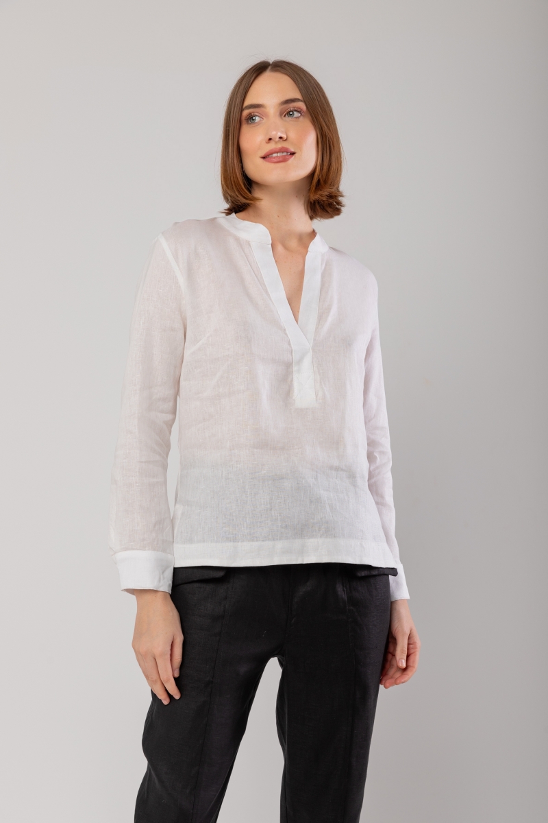 Hidrogênio - PADRE COLLAR SHIRT 100%LINEN OFF WHITE - 19992018